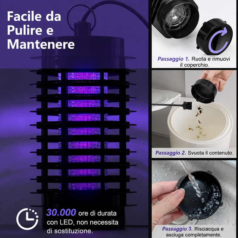 Zapper Zanzare Luce Blu Professionale